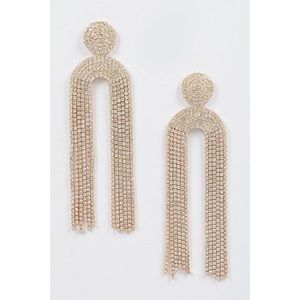 Symmetric Rhinestone Drop Earrings